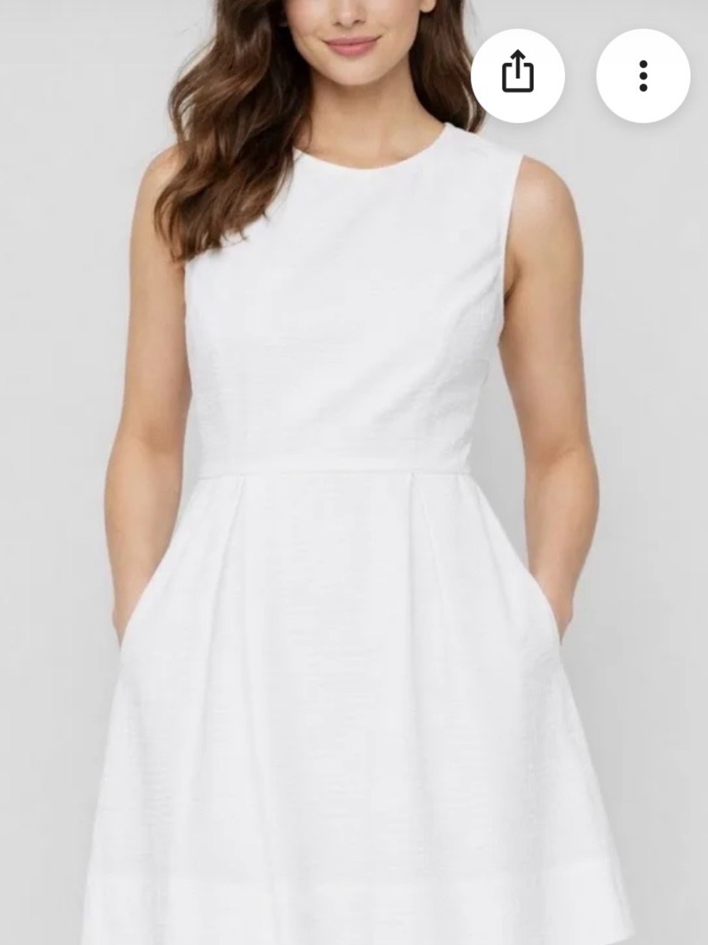 Gap Classic Sleeveless Fit & Flare with Pleats White Dress